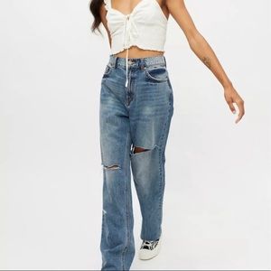 Urban Outfitters BDG Loose Straight Vintage Style High Rise Ripped Jeans Size 29